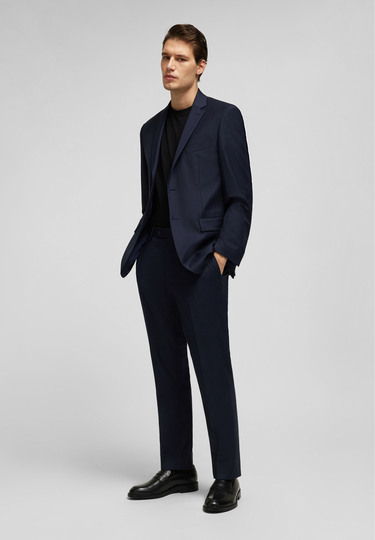 Zeitlose Anzughose aus nachhaltigem Gewebe, navy Detailansicht 2