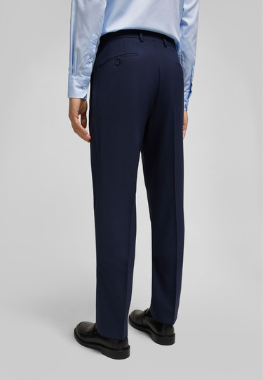 Modische Anzughose mit dezentem Muster, dark blue Rückansicht