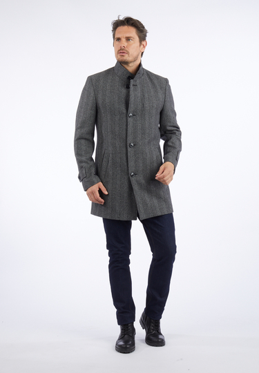 Elegant wool coat, grey Frontansicht