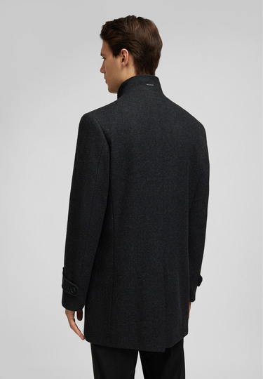 Woll-Mantel, Graphite Rückansicht