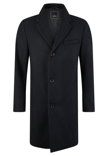 Chesterfield Wollmantel, navy Frontansicht