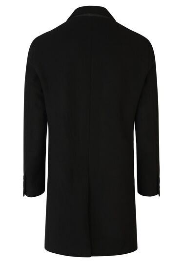 Chesterfield Woll Mantel, Black Rückansicht