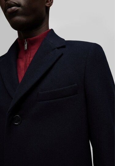 Chesterfield Wollmantel, navy