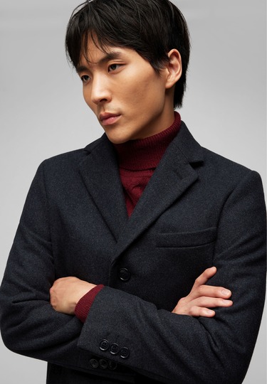 Manteau en laine Chesterfield, anthracite 