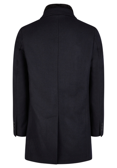 Wollmantel, navy Rückansicht