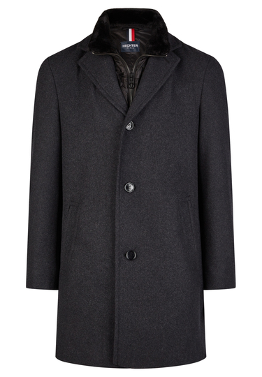 Wollmantel, anthracite Frontansicht