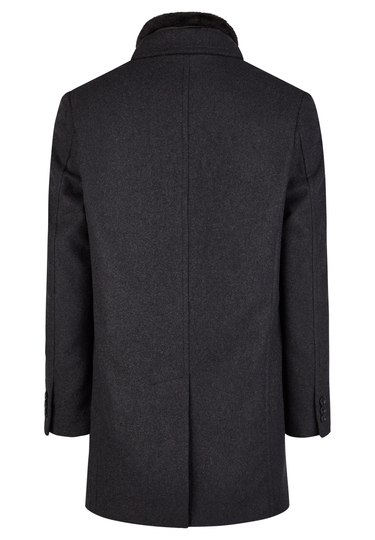 Wollmantel, anthracite Rückansicht
