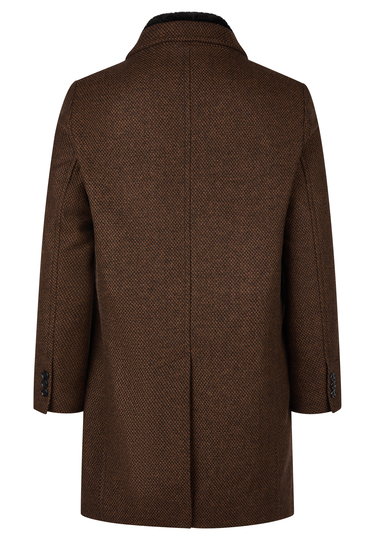 Eleganter Wollmantel, hazelnut Rückansicht