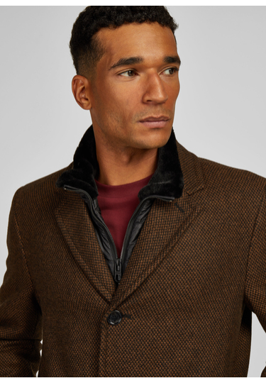 Eleganter Wollmantel, hazelnut