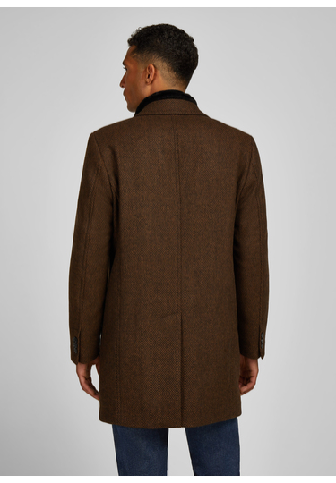 Eleganter Wollmantel, hazelnut