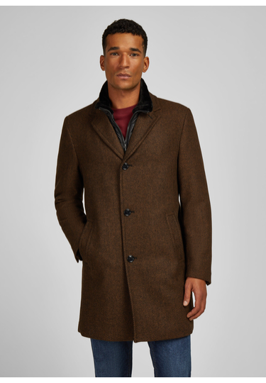 Eleganter Wollmantel, hazelnut