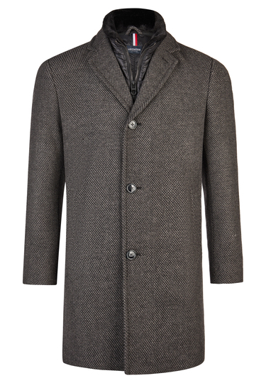 Eleganter Wollmantel, darkgrey Frontansicht