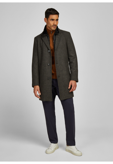 Eleganter Wollmantel, darkgrey
