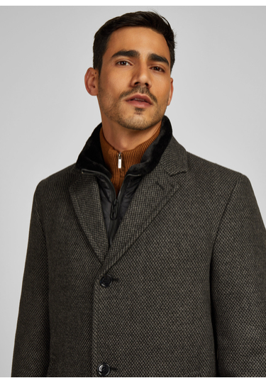 Eleganter Wollmantel, darkgrey