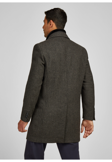 Eleganter Wollmantel, darkgrey