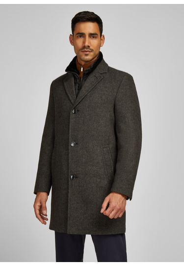 Eleganter Wollmantel, darkgrey