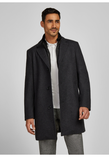 Eleganter Wollmantel, anthracite