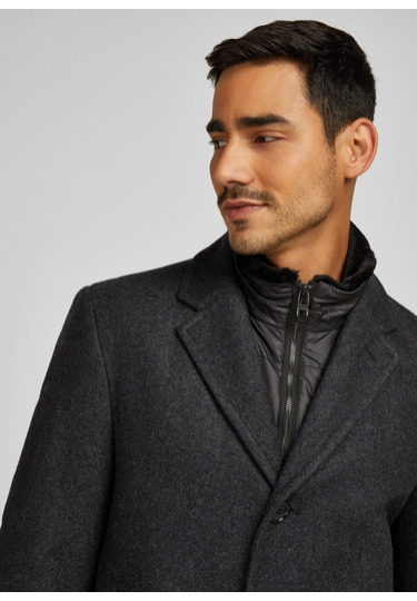 Eleganter Wollmantel, anthracite