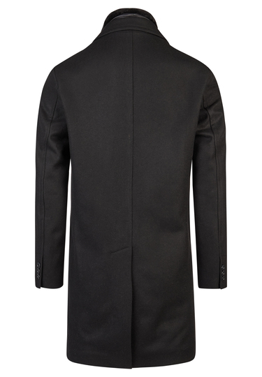 Eleganter Wollmantel, black Rückansicht