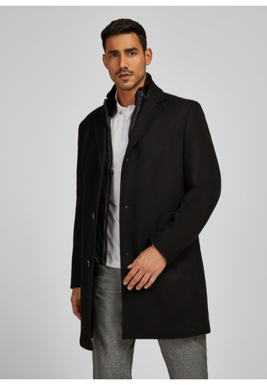 Eleganter Wollmantel, black