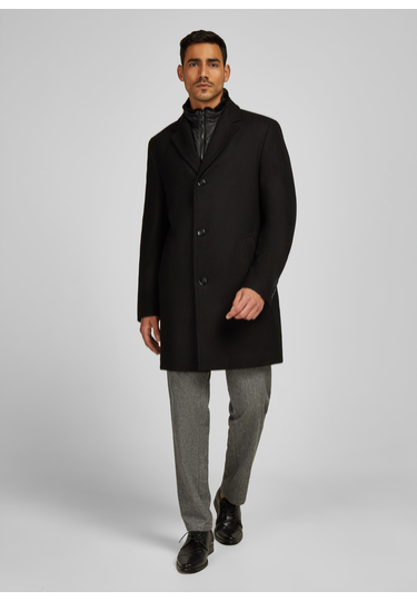 Eleganter Wollmantel, black