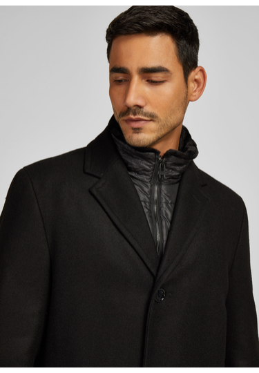 Eleganter Wollmantel, black