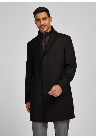 Eleganter Wollmantel, black