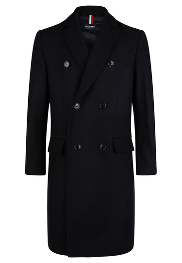 Wollmantel, navy Frontansicht