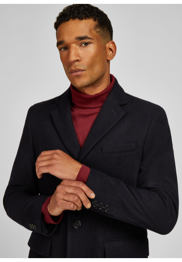 Eleganter Chesterfield-Mantel, navy