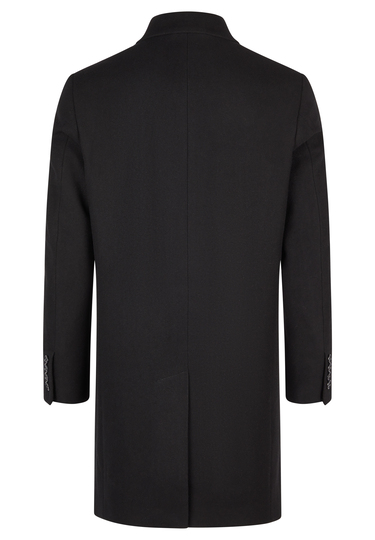 Eleganter Chesterfield-Mantel, black Rückansicht