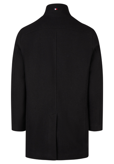 Eleganter Wollmantel, black Rückansicht