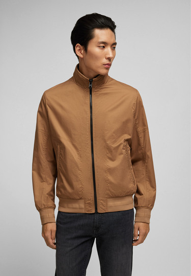 Cotton twill blouson, camel