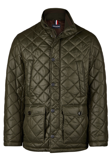 Sportliche "H-ECO" gesteppte Fieldjacke, Dark green Frontansicht