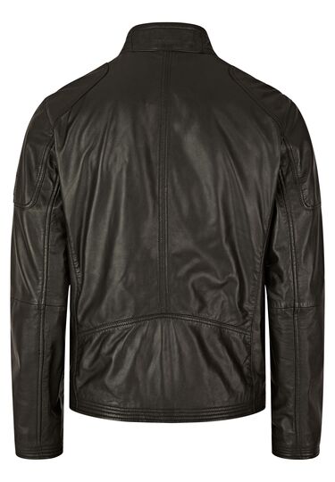 Klassische Lederjacke, black Rückansicht