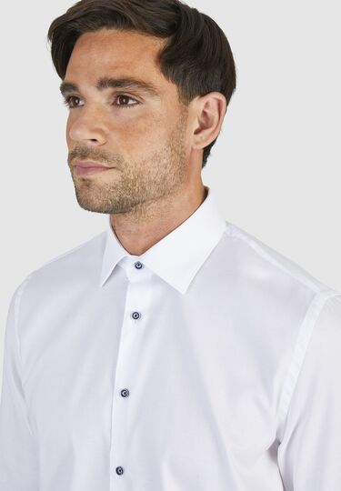 Trendiges Businesshemd mit Kent-Kragen, white