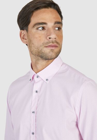 Trendiges Businesshemd mit auffälligen Knöpfen, pink