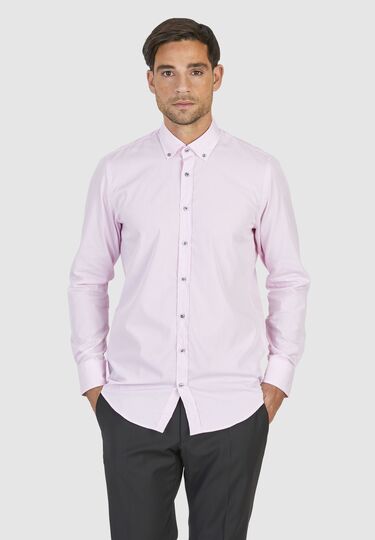 Trendiges Businesshemd mit auffälligen Knöpfen, pink