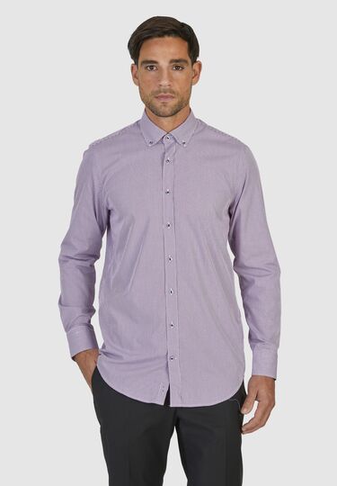 Trendiges Businesshemd mit auffälligen Knöpfen, blackberry 