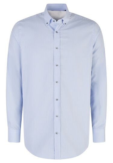 Trendiges Businesshemd mit auffälligen Knöpfen, sky blue Frontansicht