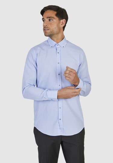 Trendiges Businesshemd mit auffälligen Knöpfen, sky blue
