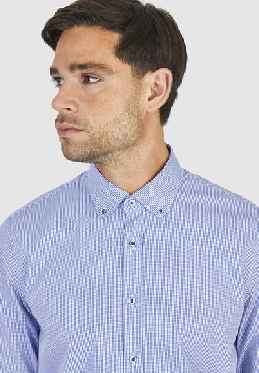 Trendiges Businesshemd mit auffälligen Knöpfen, royal blue