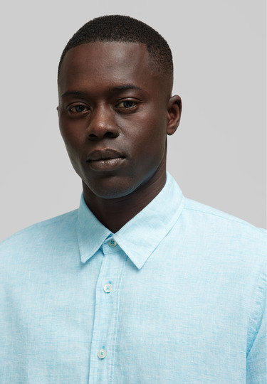 Modern Fit Businesshemd, turquoise Detailansicht 1