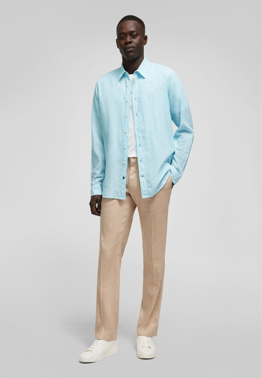 Modern Fit Businesshemd, turquoise Detailansicht 2