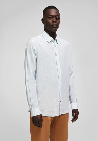 Modern Fit Businesshemd, light blue Frontansicht