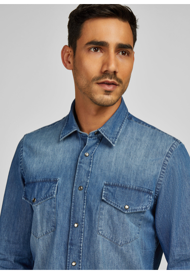 Casual Hemd, steel blue