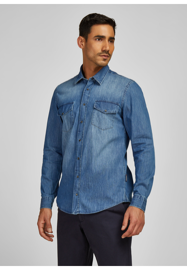 Casual Hemd, steel blue