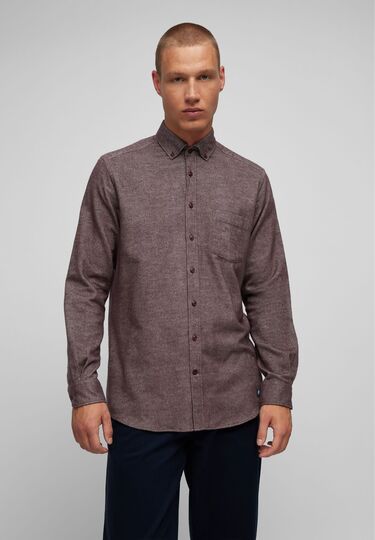 Casual Flanellhemd, claret Frontansicht