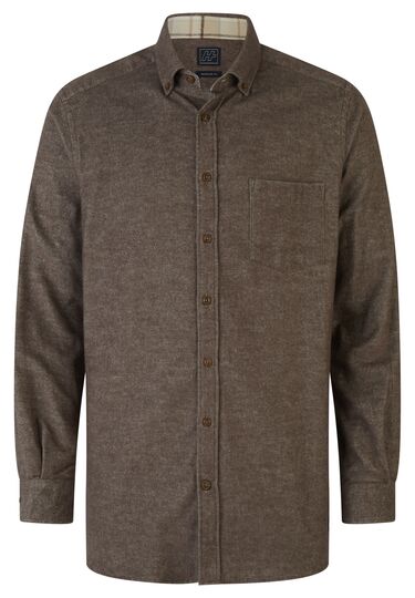 Casual Flanellhemd, blackbrown Frontansicht