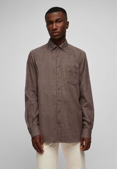 Casual Flanellhemd, blackbrown