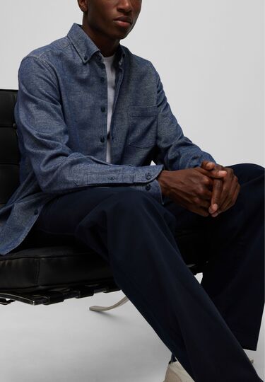 Casual Flanellhemd, midnight blue Detailansicht 1